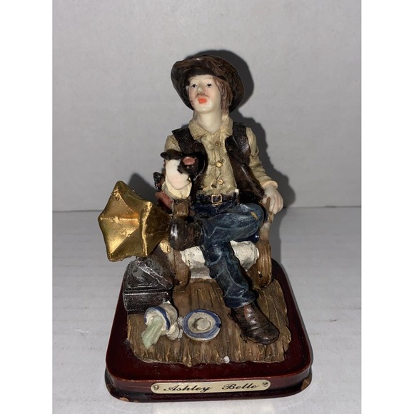 Ashley Belle Other - Vintage Ashley Belle Western Cowboy Series With Gramophone & Smoking Pls See Pic